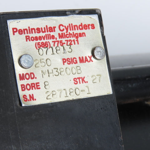 Peninsular MH3800B 8" Bore 27" Stroke Tie Rod Air Cylinder 250 PSIG Max