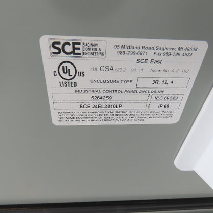 Saginaw SCE-24EL3010LP 30" X 24" X 10" Electrical Enclosure Hinged Door NEW