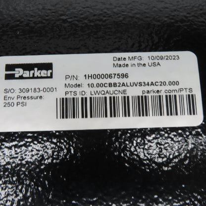 Parker 10.00CBB2ALUVS34AC20.000 10" Bore 20" Stroke Tie Rod Air Cylinder 250 PSI