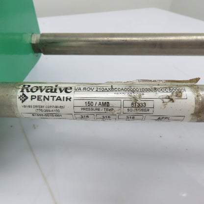 Pentair Rovalve 10-1/2" 316SS Pneumatic Air Actuated Knife Gate Valve 150 PSI