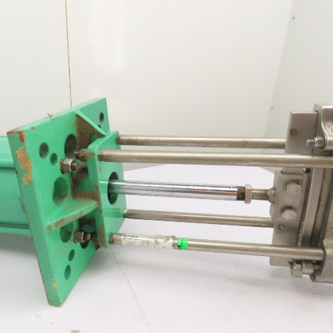 Pentair Rovalve 10-1/2" 316SS Pneumatic Air Actuated Knife Gate Valve 150 PSI