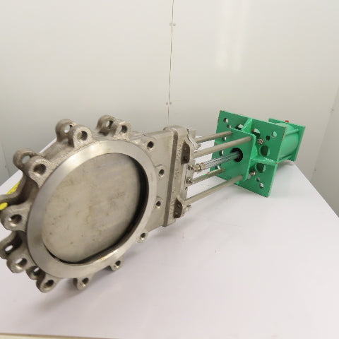 Pentair Rovalve 10-1/2" 316SS Pneumatic Air Actuated Knife Gate Valve 150 PSI