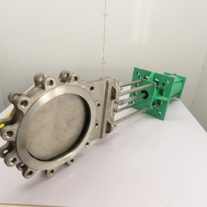Pentair Rovalve 10-1/2" 316SS Pneumatic Air Actuated Knife Gate Valve 150 PSI