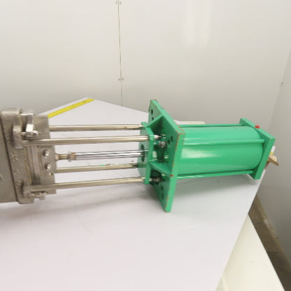 Pentair Rovalve 10-1/2" 316SS Pneumatic Air Actuated Knife Gate Valve 150 PSI