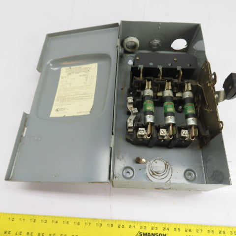 Square D D-323N 100A 3-Pole Fusible Safety Disconnect Switch 240VAC