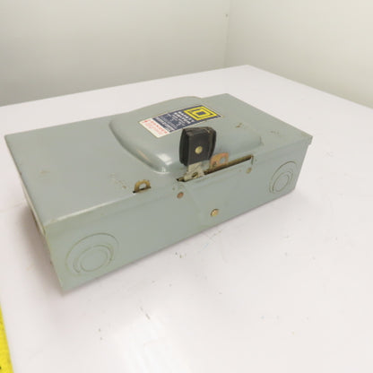 Square D D-323N 100A 3-Pole Fusible Safety Disconnect Switch 240VAC