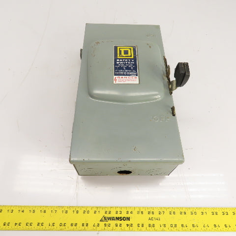 Square D D-323N 100A 3-Pole Fusible Safety Disconnect Switch 240VAC