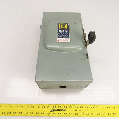 Square D D-323N 100A 3-Pole Fusible Safety Disconnect Switch 240VAC