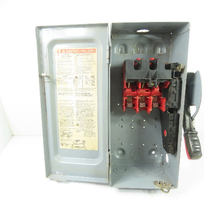 Square D HU361 30A Non Fusible Heavy Duty Safety Disconnect Switch 600VAC