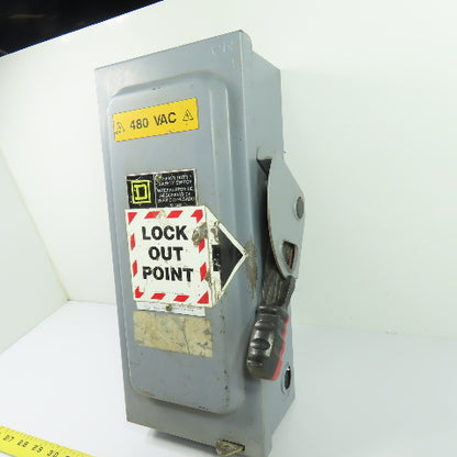Square D HU361 30A Non Fusible Heavy Duty Safety Disconnect Switch 600VAC