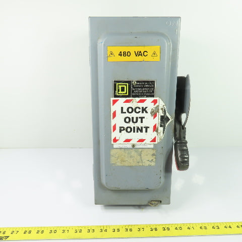Square D HU361 30A Non Fusible Heavy Duty Safety Disconnect Switch 600VAC