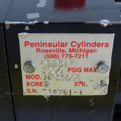 Peninsular HP3200B Hydraulic Cylinder 3000 PSI 2" Bore 6.312" Stroke