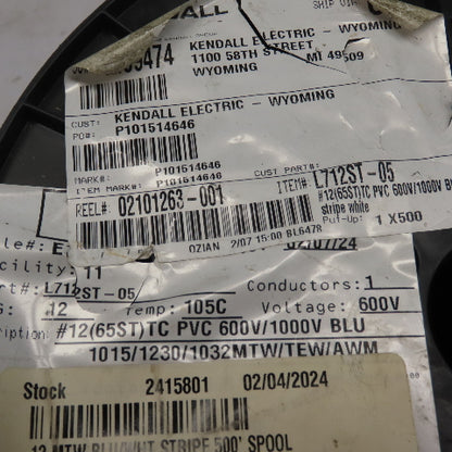 American Wire & Cable L712ST-05 12 AWG MTW Stranded Hook Up Wire Blue 12+lb