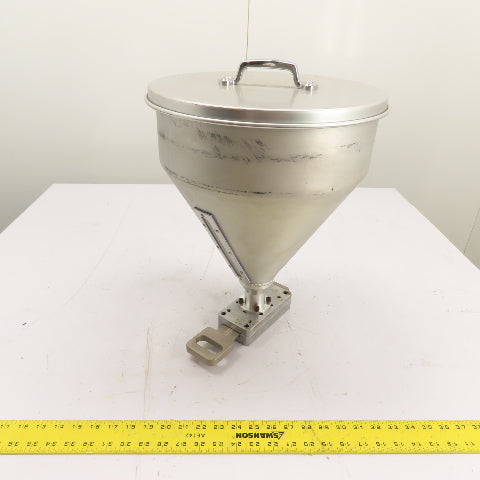 Aluminum 5 Gallon Bulk Material Dry Storage Feed Bin Hopper W/ Gate Valve