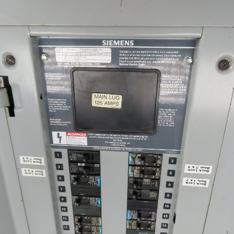 Siemens S1C18ML125CTS 125A Main Lug Circuit Breaker Panelboard 208Y/120V 3Ph 4W