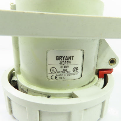 Bryant 460R7W 60A 480VAC 3 Phase Pin & Sleeve Receptacle