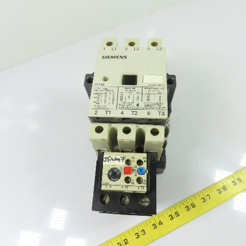 Siemens 3TF48 AC Contactor Motor Starter 600V 3Ph W/ 63-80A Relay 3UA58 00-2U