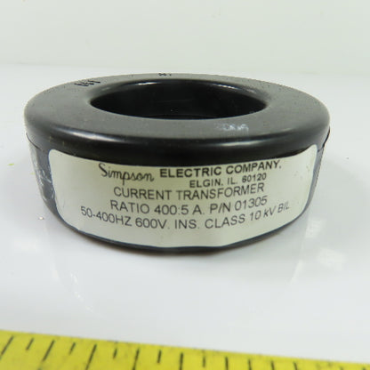 Simpson 01305 Current Transformer 400:5 A Ratio 600V 50-400Hz