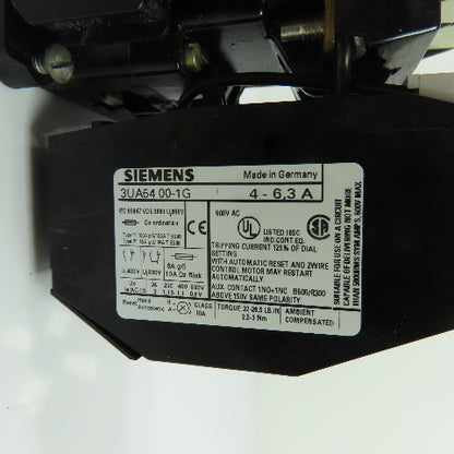 Siemens 3TB44 17-0A..Z/G51445 Motor Starter Contactor W/3UA54 00-1G Relay 4-6.3A