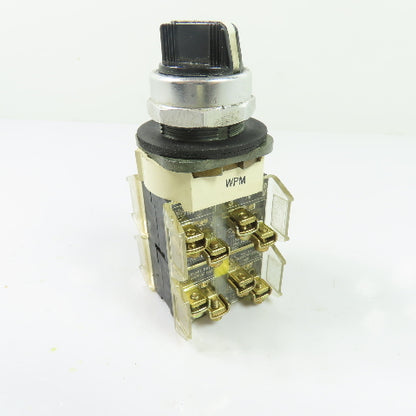 Allen-Bradley 800T-N2KF4 3-Position Selector Switch 600VAC Ser T