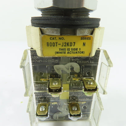 Allen-Bradley 800T-J2KD7 3-Position Selector Switch Ser N 600V