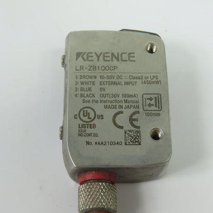 Keyence LR-ZB100CP Laser Sensor 100mm Range 10-30VDC