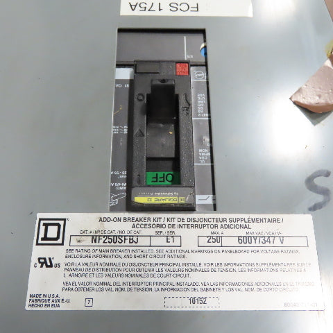 Square D NF430L2C 250A 600Y/347V Panelboard Load Center