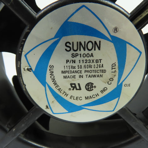 Sunon 1123XBT SP100A Axial Cooling Fan 115V 50/60Hz 0.26A