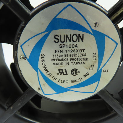 Sunon 1123XBT SP100A Axial Cooling Fan 115V 50/60Hz 0.26A