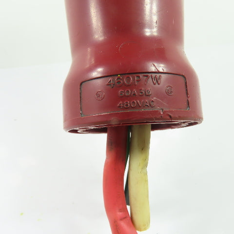 Hubbell 460P7W 60A 3Ph 480VAC Pin and Sleeve Plug Receptacle