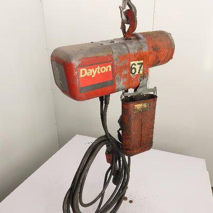 Dayton 9N100B 1 Ton 2000Lb Electric Chain Hoist 15' Lift 16FPM 230/460V 3Ph