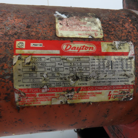 Dayton 9N100B 1 Ton 2000Lb Electric Chain Hoist 15' Lift 16FPM 230/460V 3Ph