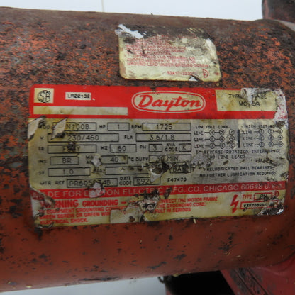 Dayton 9N100B 1 Ton 2000Lb Electric Chain Hoist 15' Lift 16FPM 230/460V 3Ph