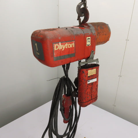 Dayton 9N100B 1 Ton 2000Lb Electric Chain Hoist 15' Lift 16FPM 230/460V 3Ph