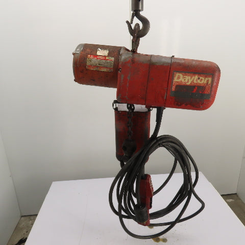 Dayton 9N100B 1 Ton 2000Lb Electric Chain Hoist 15' Lift 16FPM 230/460V 3Ph