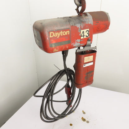 Dayton 9N100B 1 Ton 2000Lb Electric Chain Hoist 10' Lift 16FPM 230/460V 3Ph