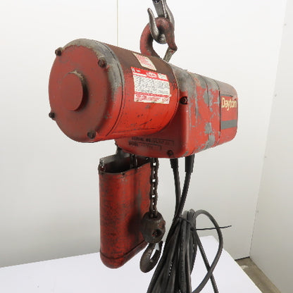 Dayton 9N100B 1 Ton 2000Lb Electric Chain Hoist 10' Lift 16FPM 230/460V 3Ph