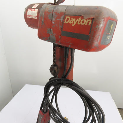 Dayton 9N100B 1 Ton 2000Lb Electric Chain Hoist 10' Lift 16FPM 230/460V 3Ph
