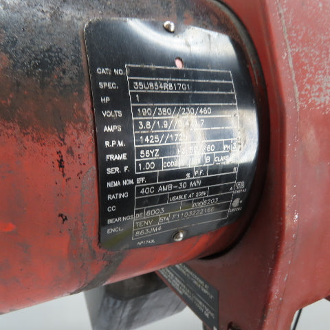 Dayton 3YB76 1 Ton 2000Lb Electric Chain Hoist 20' Lift 16 FPM 230/460V 3Ph