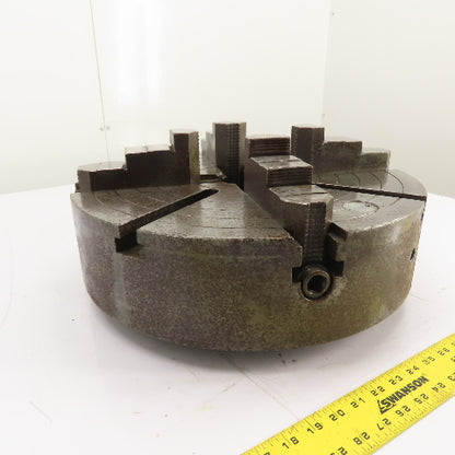 Cushman 214CE5 4 Jaw Independent Scroll Lathe Chuck 18" OD 3-1/4" Thru Hole