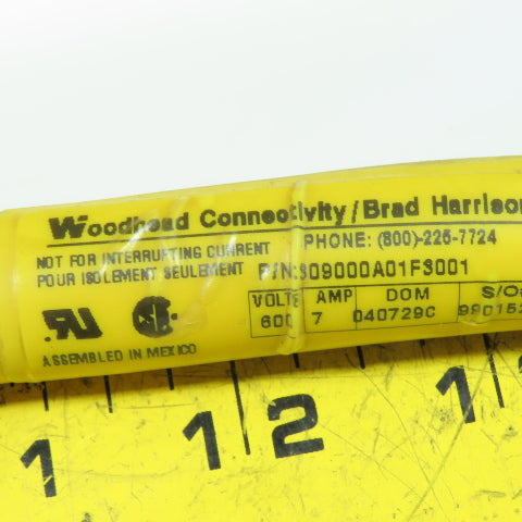 Woodhead 309000A01F3001 9-Pin Multi-Conductor Cable Assembly 16 AWG 7A 600V 26'