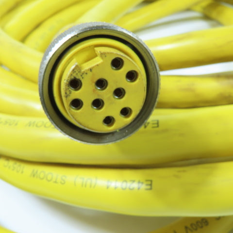 Woodhead 309000A01F3001 9-Pin Multi-Conductor Cable Assembly 16 AWG 7A 600V 26'
