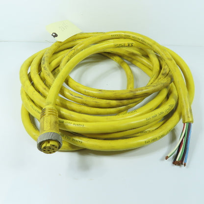 Woodhead 309000A01F3001 9-Pin Multi-Conductor Cable Assembly 16 AWG 7A 600V 26'