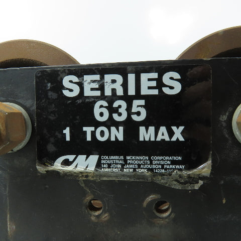 CM 635 1 Ton Max Capacity Manual I-Beam Push Trolley 4-1/2"-6-3/4" Flange