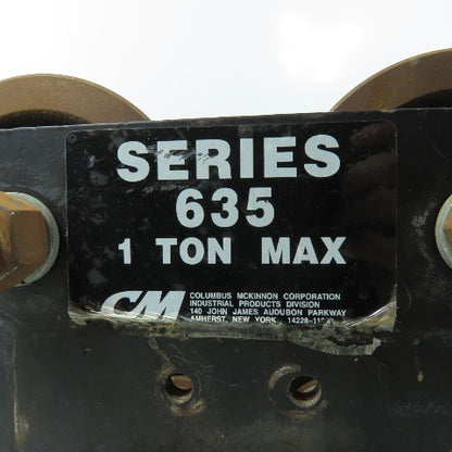 CM 635 1 Ton Max Capacity Manual I-Beam Push Trolley 4-1/2"-6-3/4" Flange