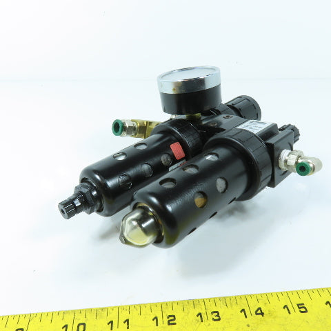 Parker 15L12NA 1/4" NPT FRL Filter Regulator Lubricator Combo 150 PSI