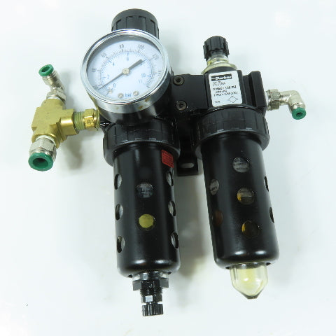 Parker 15L12NA 1/4" NPT FRL Filter Regulator Lubricator Combo 150 PSI