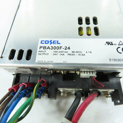 Cosel PBA300F-24 Switching Power Supply 100-240VAC Input 24VDC 14A Output