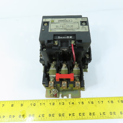 Square D 8536SDO1S NEMA Size 2 Magnetic Motor Starter 120V Coil 3-Pole 600V