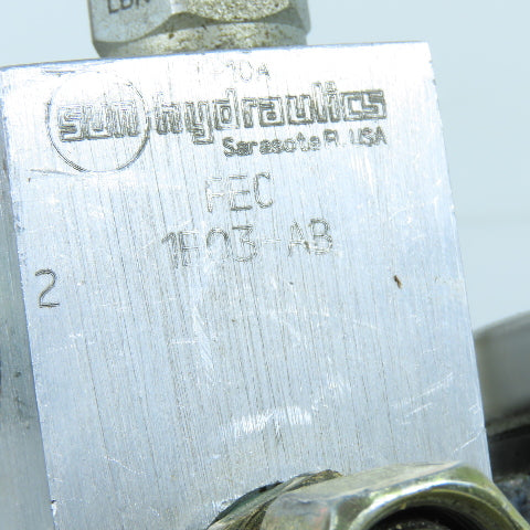 Sun FEC 1E03-AB Pilot Operated Pressure Relief Valve Manifold Block